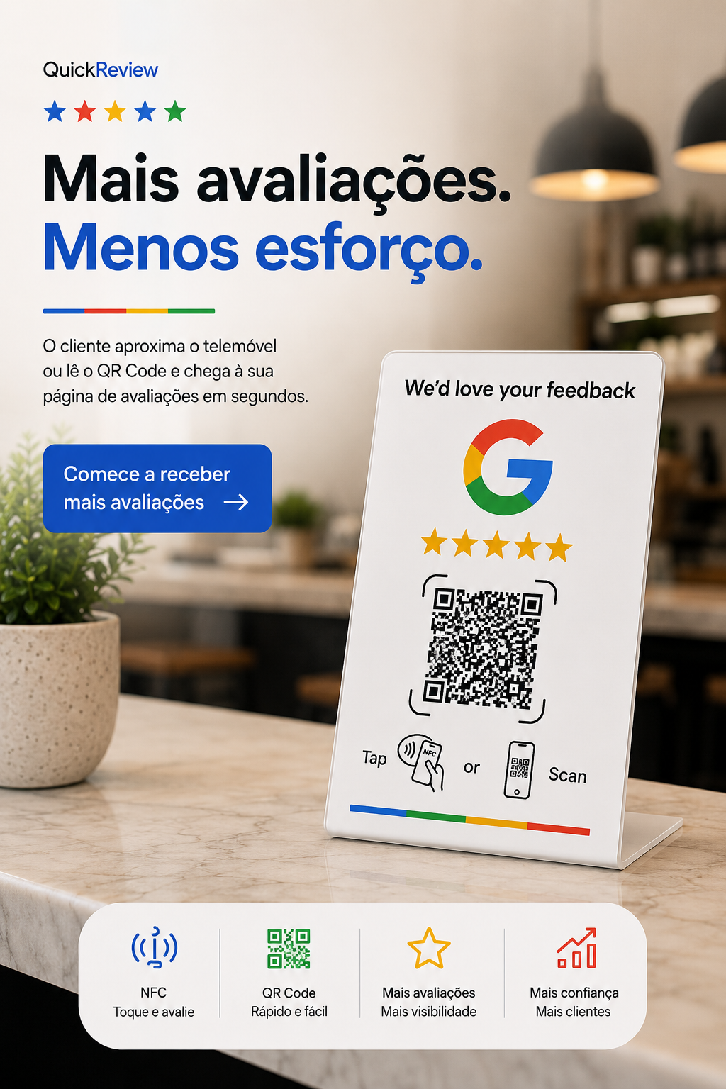 QuickReview Stand em contexto