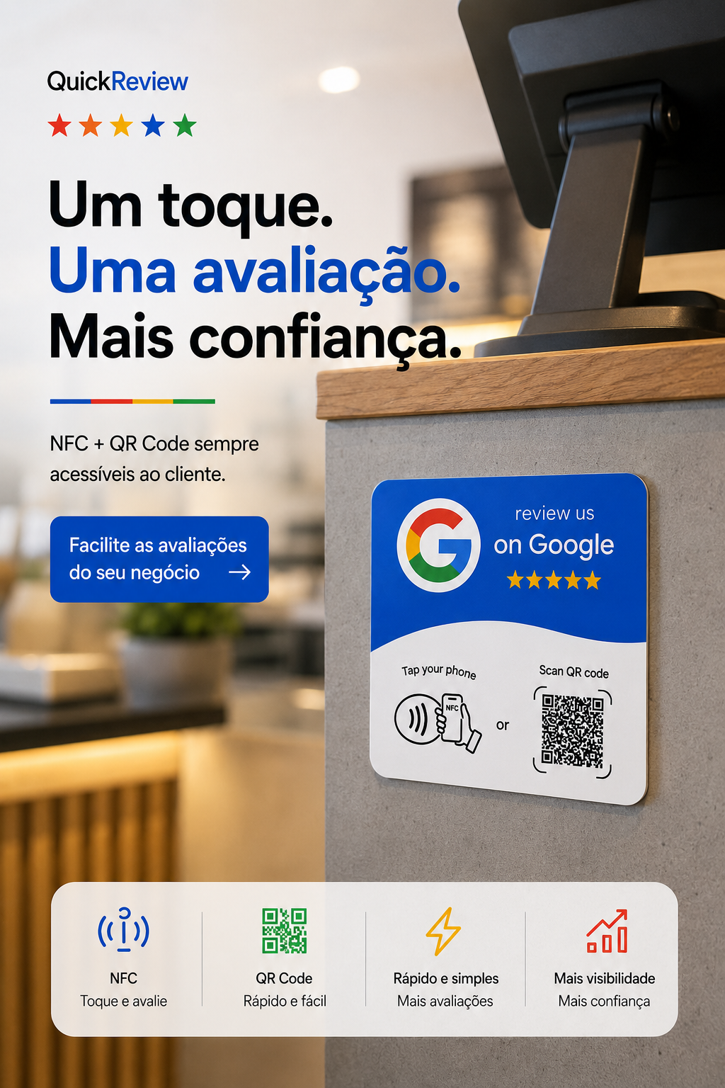 QuickReview Sticker em contexto