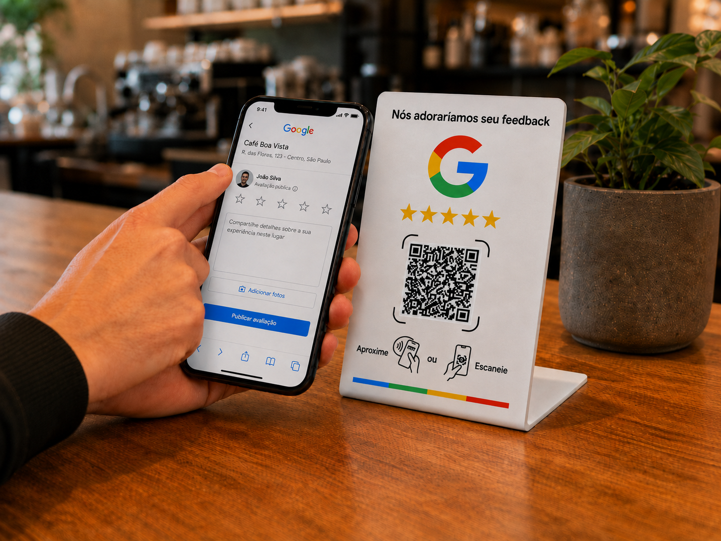 Passo 4: página de avaliação Google aberta
