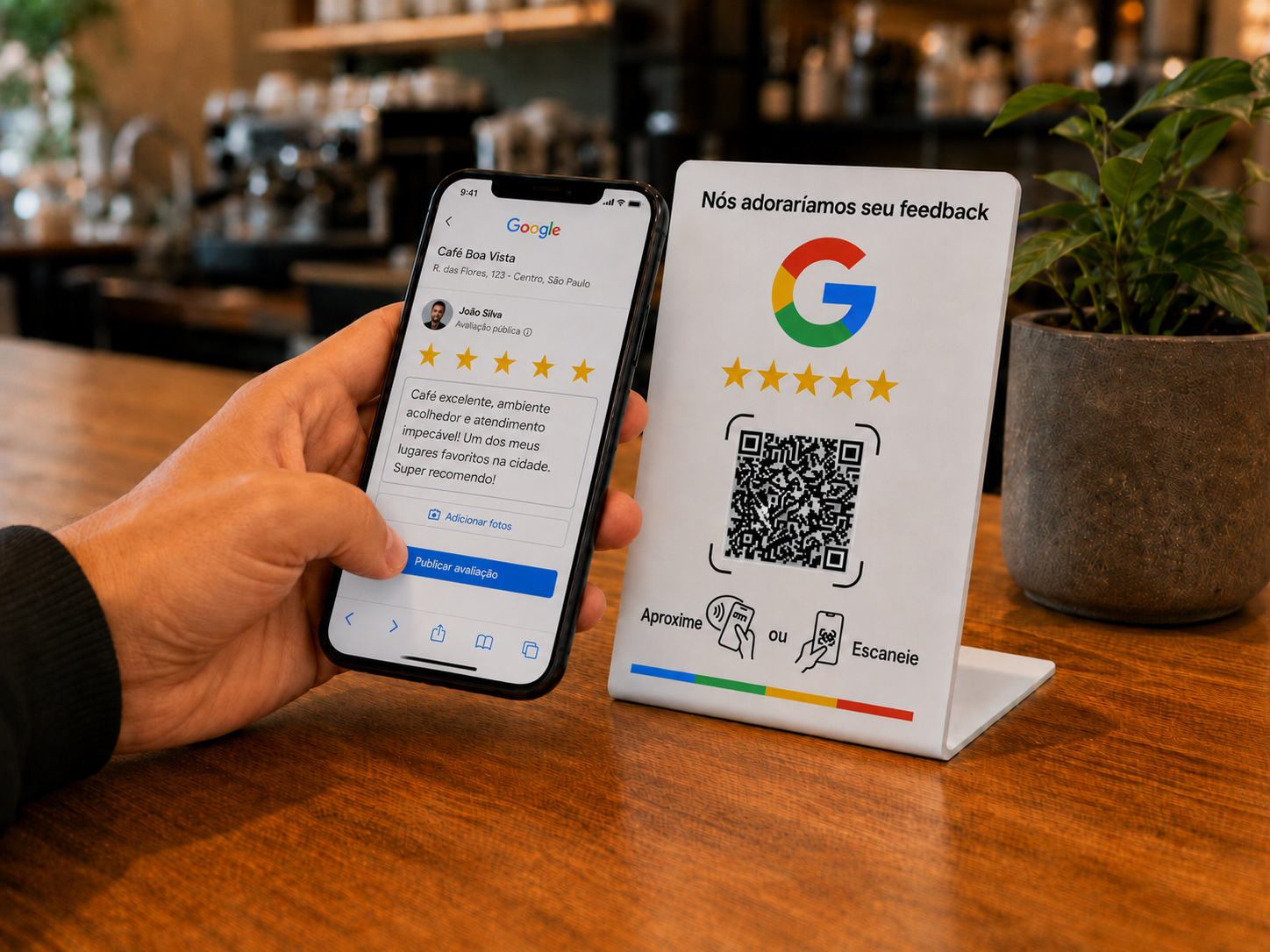 Passo 5: avaliação de 5 estrelas preenchida